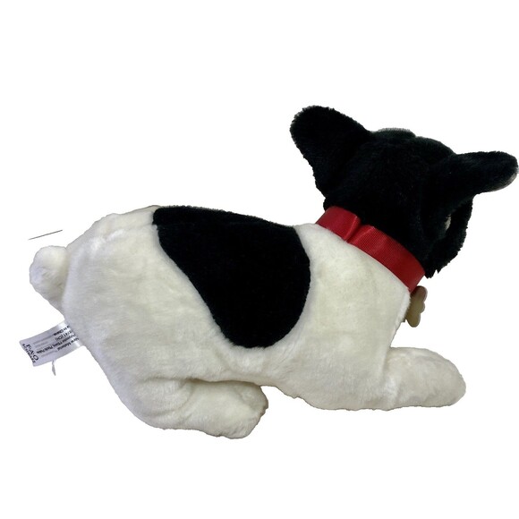 French BULL DOG FAO Schwarz  ADOPT A PET 12" Black White SUPERSOFT PLUSH - Picture 4 of 5
